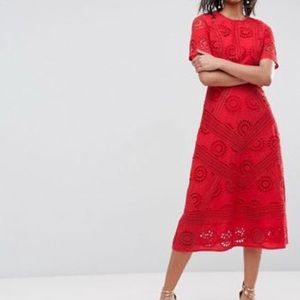 ASOS Premium midi dress in broderie Fabric